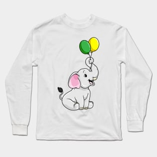 Cute little elephant with balloons Long Sleeve T-Shirt